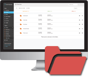embed signage Digital Signage Software SaaS Online Cloud Based Content Management System - Features Overview - Devices - Group Devices In Folders