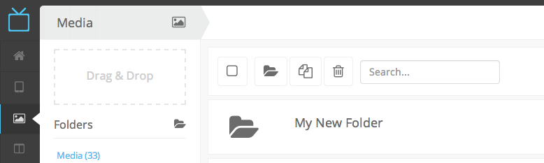 embed signage Digital Signage Software SaaS Online Cloud Based Content Management System - Support FAQs - Add Media To Folder  - List View
