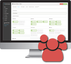 embed signage Digital Signage Software SaaS Online Cloud Based Content Management System - Features Overview - Users - User Permission Roles