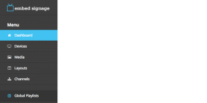 embed signage - cloud based digital signage software - Global Playlist Menu Moved