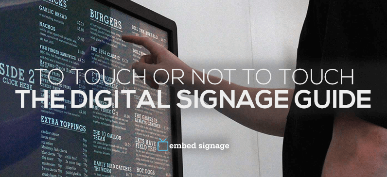 embed signage digital signage software interactive touch screen guide