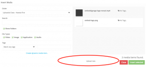embed signage - digital signage software - upload media to zone playlist