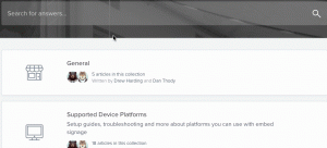 embed signage - digital signage software -dedicated support and knowledge base website - instant search