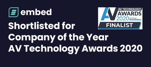 embed signage - digital signage software - shortlisted for company of the year - av technology awards 2020