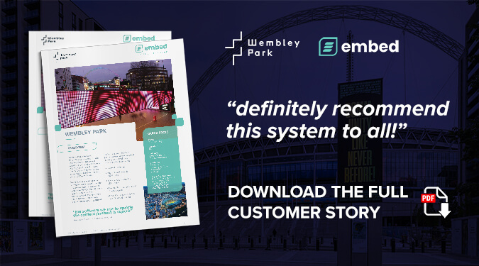 embed signage digital signage software - download wembley park customer story