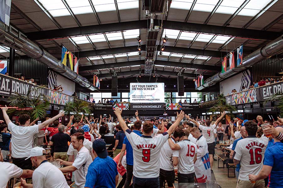 embed signage - digital signage software - Boxpark customer story - Wembley Euro 2020 Fan Zone