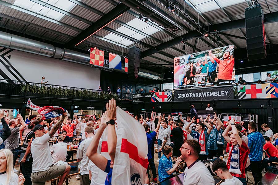 embed signage - digital signage software - Boxpark customer story - Wembley Euro 2020 Fan Zone