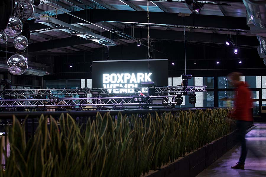 embed signage - digital signage software - Boxpark customer story - Wembley LED