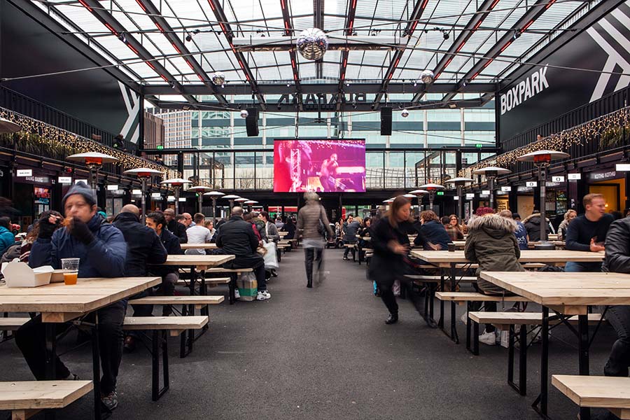 embed signage - digital signage software - Boxpark customer story - Croydon