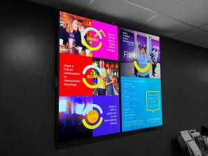 embed signage digital signage software - barnsley premier leisure BPL - 2x1 portrait video wall gym fitness leisure digital signage