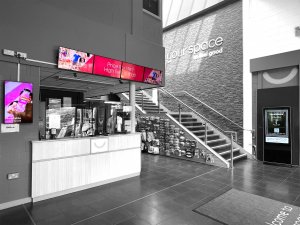 embed signage digital signage software - barnsley premier leisure BPL - digital signage entrance gym fitness leisure digital signage