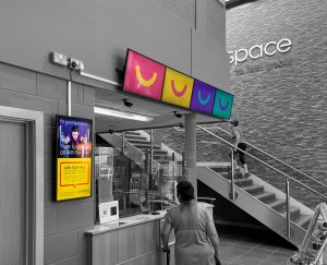 embed signage digital signage software - barnsley premier leisure BPL - portrait screen and 4x1 video wall gym fitness leisure digital signage