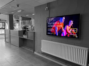 embed signage digital signage software - barnsley premier leisure BPL - reception display gym fitness leisure digital signage